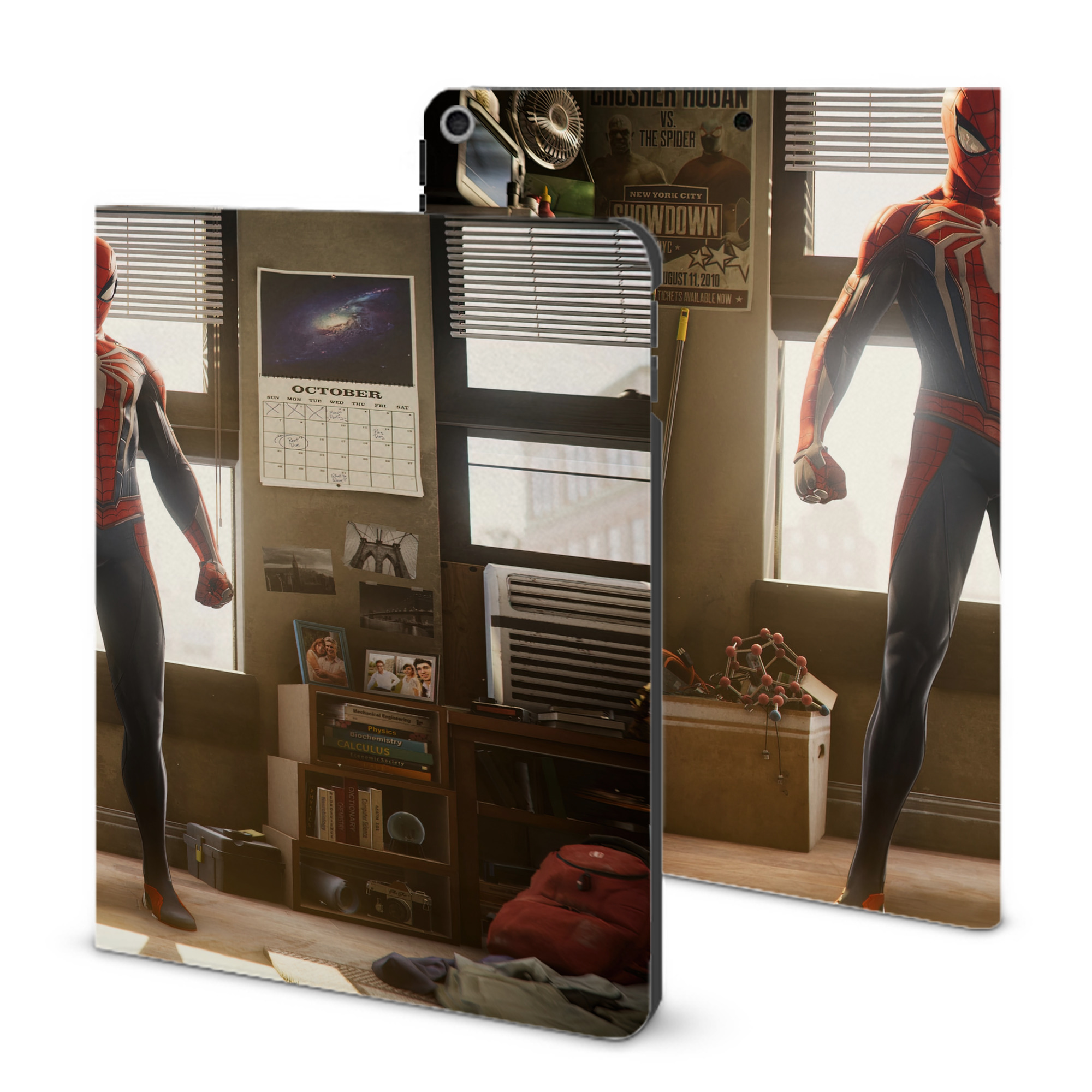 （画像用） Spider Man スパイダーマン IPad ケース ブック型 PUレザー TPU 耐衝撃 軽量 薄型 ペン収納なし 全面保護 IPad 各モデル対応